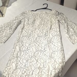 Eliza J Cream Floral Lace Dress